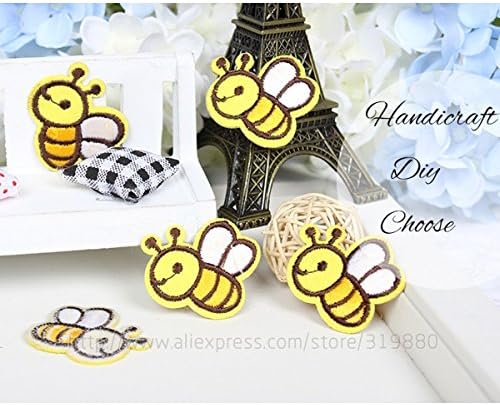 HDTTCX - Patch Iron On - Transfers Patch For Clothing - 30 Pcs/Lot Cartoon Bee Patches Children Clothes Patch Embroidery Chapter Gum Ironing Applique Scrapbook Iron On Diy Bag