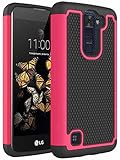 LG K8 Case, LG Escape 3 Case, LG Phoenix 2 Case, NOKEA [Shock Absorption] Hybrid Armor Defender Protective Case Cover for LG Escape 3 / LG Phoenix 2 / LG K8 (Rose)