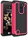 LG K8 Case, LG Escape 3 Case, LG Phoenix 2 Case, NOKEA [Shock Absorption] Hybrid Armor Defender Protective Case Cover for LG Escape 3 / LG Phoenix 2 / LG K8 (Rose)