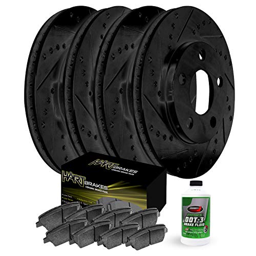 Hart Brakes Front Rear Brakes and Rotors Kit |Front Rear Brake Pads| Brake Roto…