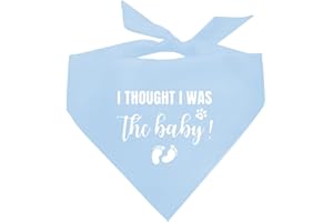 ZPPRJF I Thought I was The Baby Dog Bandana, Dog Bandana, Light Blue Dog Scarf Accessories, Dog Triangle Scarf, Dog Bandana for Small Medium Large Dog, Pregnancy Announcement Dog Bandana (D12)