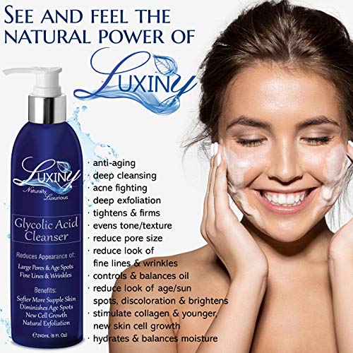 Glycolic Acid Face Wash Exfoliating Cleanser and Facial Toner Set 8oz