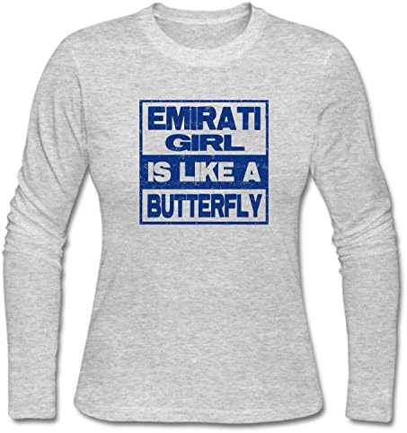 RUIJIE Women's Emirati Girl is Like a Butterfly Long Sleeve T-Shirt