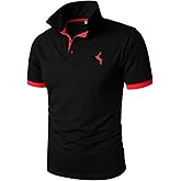 HOOD CREW Men’s Classic Polo Shirt Short Sleeve Shirts Lightweight Casual Tops