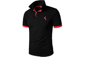 HOOD CREW Men’s Classic Polo Shirt Short Sleeve Shirts Lightweight Casual Tops