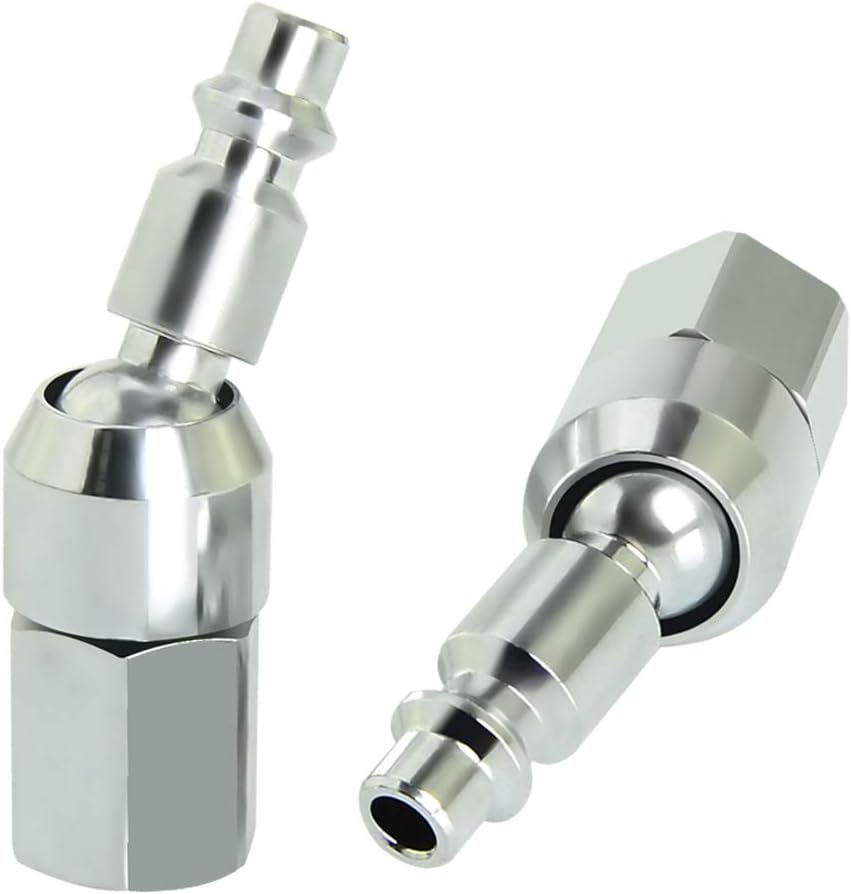 Gasher 1/4" Swivel Air Plug, 3-Pack Industrial Swivel Coupler and Plug, 1/4-Inch NPT Female Thread, Air Hose Fittings - - 