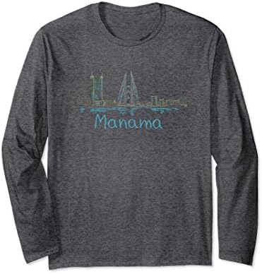 Unisex Manama Panorama Long Sleeve Shirt T-Shirt Small Dark Heather