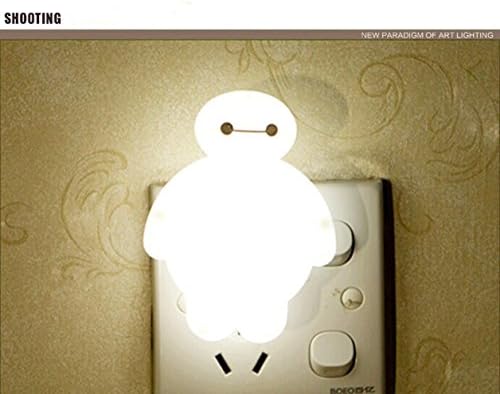 (White) Night Light,Big Hero Baymax Vinyl Action Figure Cartoon Kids Color Changing Night light LED lamp for Children Baby Kids Room Bedroom (White)
