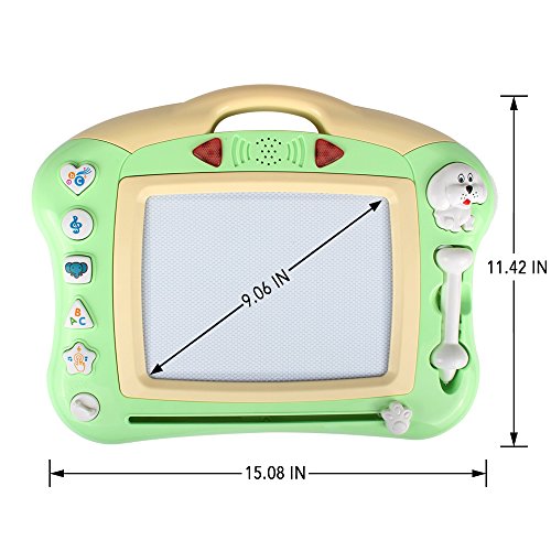 Tomons Magnetic Doodle Board, Musical Drawing Board with Light and Music, Erasable Sketching Pad for Toddlers,Music Toys for Writing Painting and Learning - Green - Thumbnail 5
