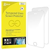 JETech 0314, Paquete Premium vidrio templado de protector de pantalla para iPhone SE/5s/5c/5, paquete de 2