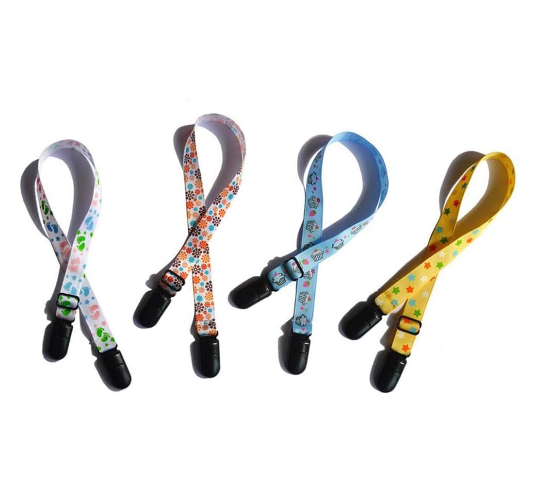 erioctry 4pcs Baby Anziani Adulto Adjustable Colori Assortiti Bavaglino Con Clip Tracolla Tovagliolo Clip Lanyard