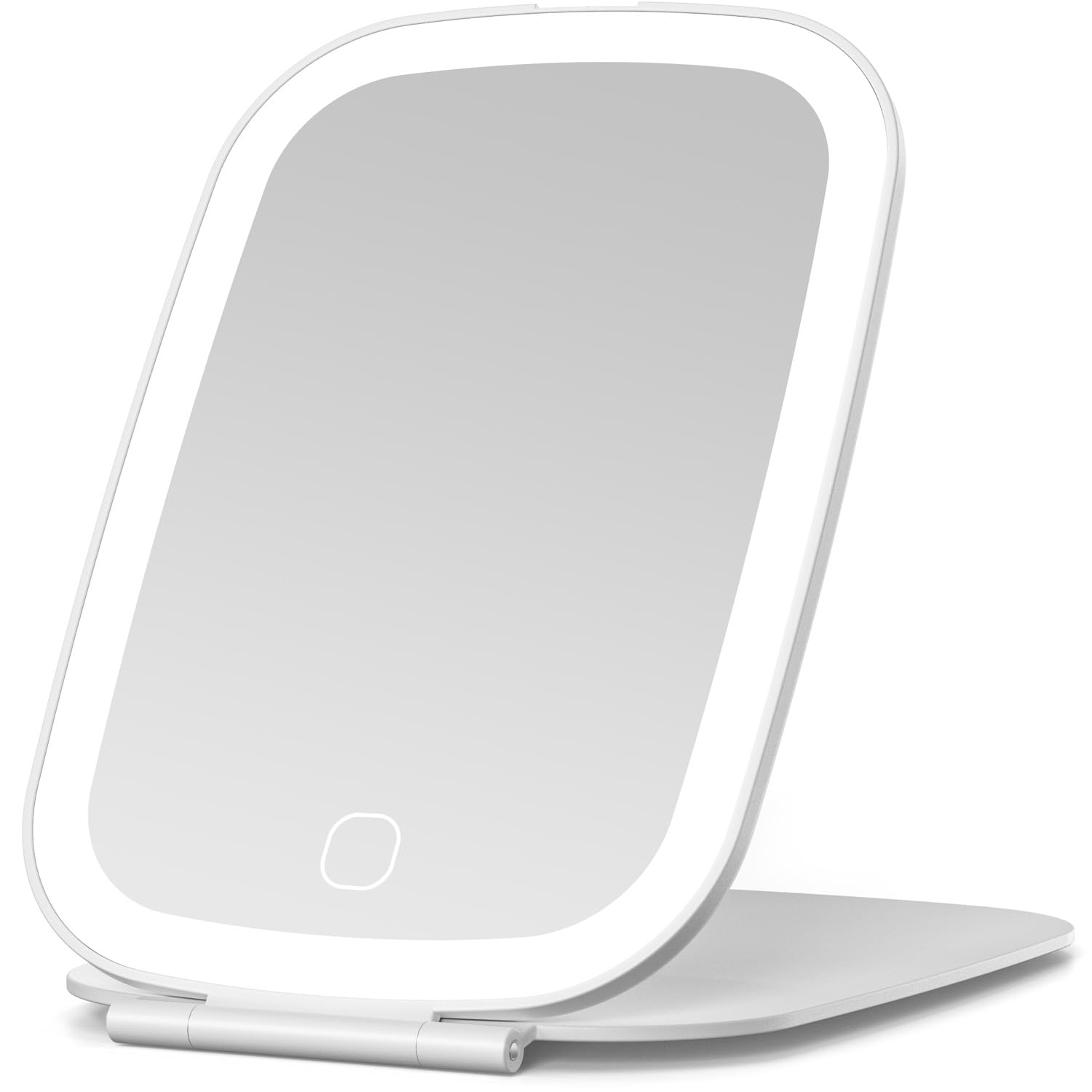 Photo 1 of NEZZOE Travel Makeup Mirror, Rechargeable Portable Mirror with Lights, 3 Color Lighting, 7.5 inch Ultra Thin and Lightweight LED Folding Vanity Mirror