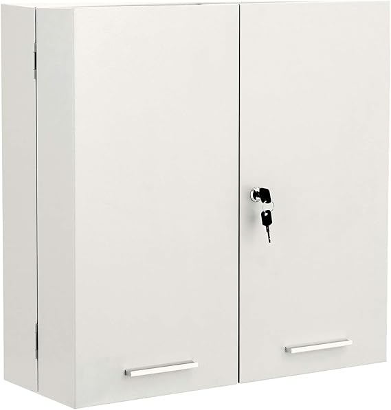 COSTWAY Botiquín Armario de Pared para Baño Estante Medicina de Metal