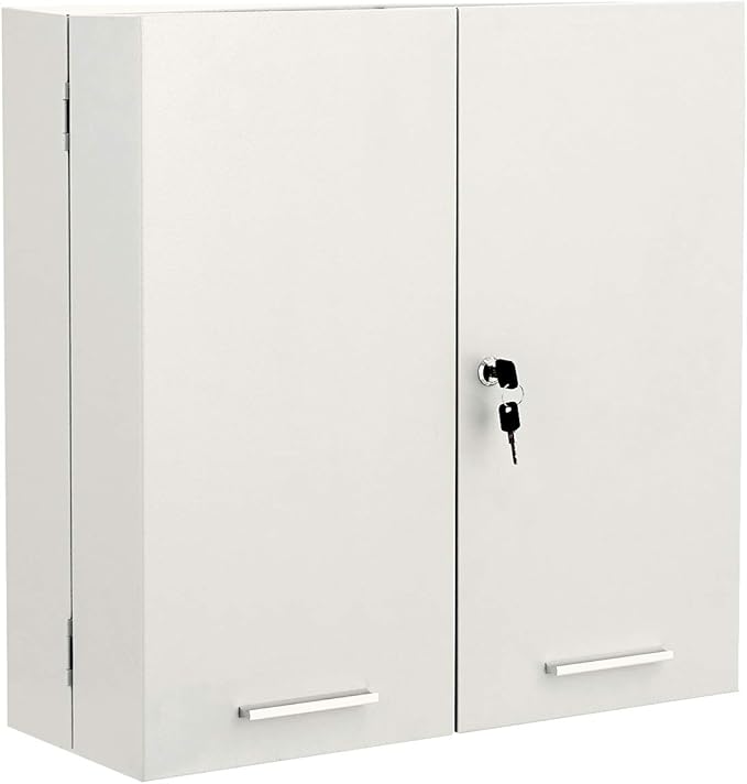 COSTWAY Botiquín Armario de Pared para Baño Estante Medicina de Metal