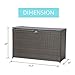 Patiorama Outdoor Wicker Storage Box Patio Aluminum Frame Espresso Brown Wicker Cushion Storage Bin Deck Box, 120 Gallon
