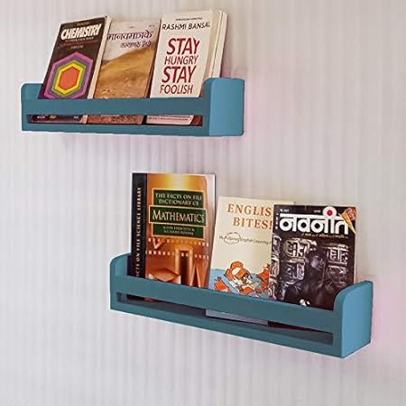 Aprodz Childrens Wall Mounted Floating Shelves 2 Set Shelf Kid S Room Bookshelf Display Nursery Books And Toy Storage Display Organizer Ships Fully Assembled Blue Amazon In Furniture