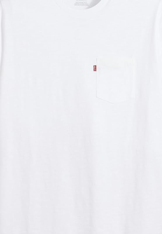 Homme Short Sleeve Classic Pocket Tee, White + Slub, M — photo 3 sur 4