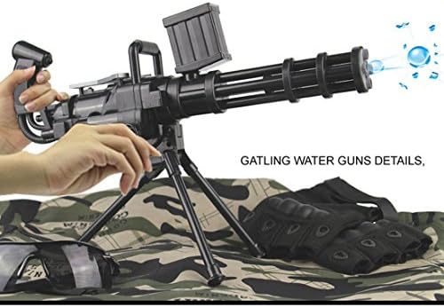Polade 2-in-1 16inch Gatling Shooting Toys Gun Foam Dart and Water Polymer Ball