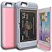 iPhone SE Case, TORU [iPhone SE Wallet Case Pink] Protective Slim Fit Dual Layer Hidden Credit Card Holder ID Slot Card Case with Mirror for iPhone SE / iPhone 5S / iPhone 5 - Pastel Pink