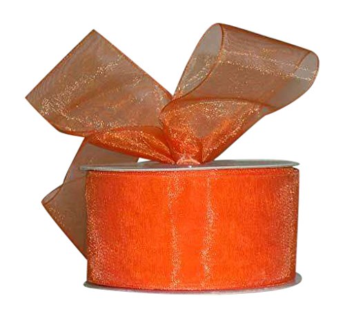 Ribbon Bazaar Sheer Organza 7/8 inch Tropical Orange 25 yards 100% Nylon Ribbon