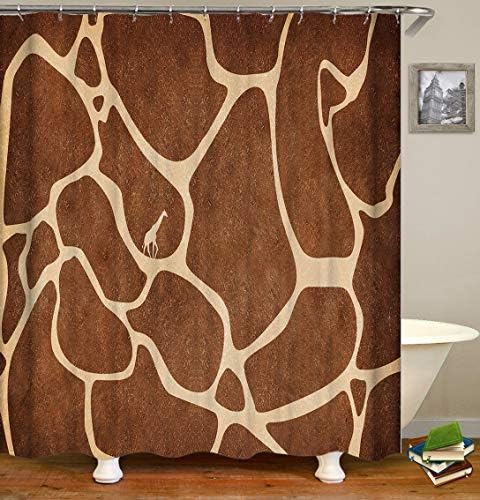 Pallima 3D Digital Printing Leopard Shower Curtain Waterproof Mildewproof Polyester Fabric with plastic Hooks Home and Hotel Shower Curtain 180cmX200cm