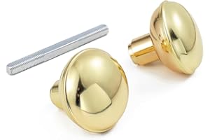 newliplace Intieror Gold Door Knob Set with Spindle, Old Style Door Knobs Replacement Set for Mortise Lock Interior Doors, Polished Brass