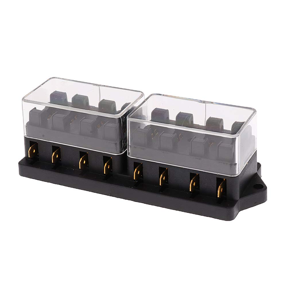 Mintice Car Vehicle Auto 8 Way Blade Fuse Holder Circuit Standard ATO Blade Fuse Box Block Holder 12V 24V Waterproof Protection Truck Automotive