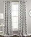 Lush Decor Edward Trellis Curtains Light Filtering Window Panel Set for Living, Dining, Bedroom (Pair), Gray, 52