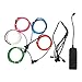 EL Wire, AUDEW 5 X 1 Metre Five Colors EL Wire Neon Light Glowing Strobing Light Waterproof LED Strip Electroluminescent Wire Kit for Party Xmas Indoor Outdoor Decoration