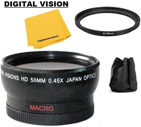 58mm Digital Vision Wide Angle Lens with Ring Adapter for Sony FDR-AX100 HDR-CX900