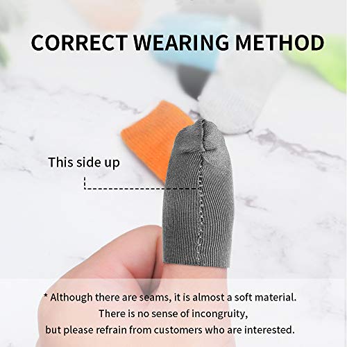 Newseego Mobile Game Controller Finger Sleeve Sets [6 Pack],Smooth Thin Anti-Sweat Breathable Full Touch Screen Sensitive Shoot Aim Joysticks Finger Set for Knives Out/Rules of Survival-Gray - Thumbnail 5