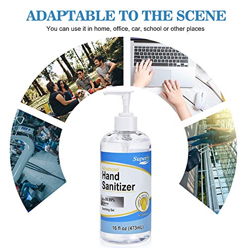 Superfy Hand Sanitizer, Moisturizing Gel Hand Wash with Pump,Noresidue