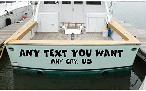 StickerLoaf Brand CUSTOM BOAT NAME DECAL Race Boat Personalized Boating Sticker Luxury Yacht Kayak Canoe Airboat Skiff John Boat Seadoo Jet Ski Racing Watercraft Stickers Sticker