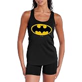 Batman Classic Bat Shield Logo Women's Sport Active Racerback Tank Top