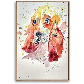 Framed Canvas Home Artwork Decoration Watercolor Painting Canvas Wall Art for Living Room, Bedroom - 16x24 inches