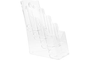 Ciieeo Acrylic Pamphlet Holder Rack with Classified Storage and Sloping Design for Office and Study Room