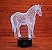 MINGXUAN Unicorn 3D Night Light Touch Table Desk Lamps, 7 Color Changing Lights Fashion Creative Home Decoration Gifts