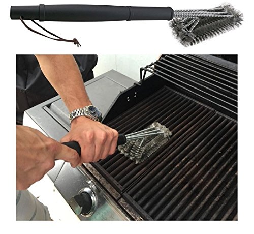 OLIVIA & AIDEN 6 Piece Stainless Steel BBQ Accessory Set - BBQ Spatula, BBQ Tongs, BBQ Fork, Grill Scrubber Brush, Meat Thermometer, Heat Resistant BBQ Glove and Carry Case - Great Value BBQ Tool Set - Thumbnail 6