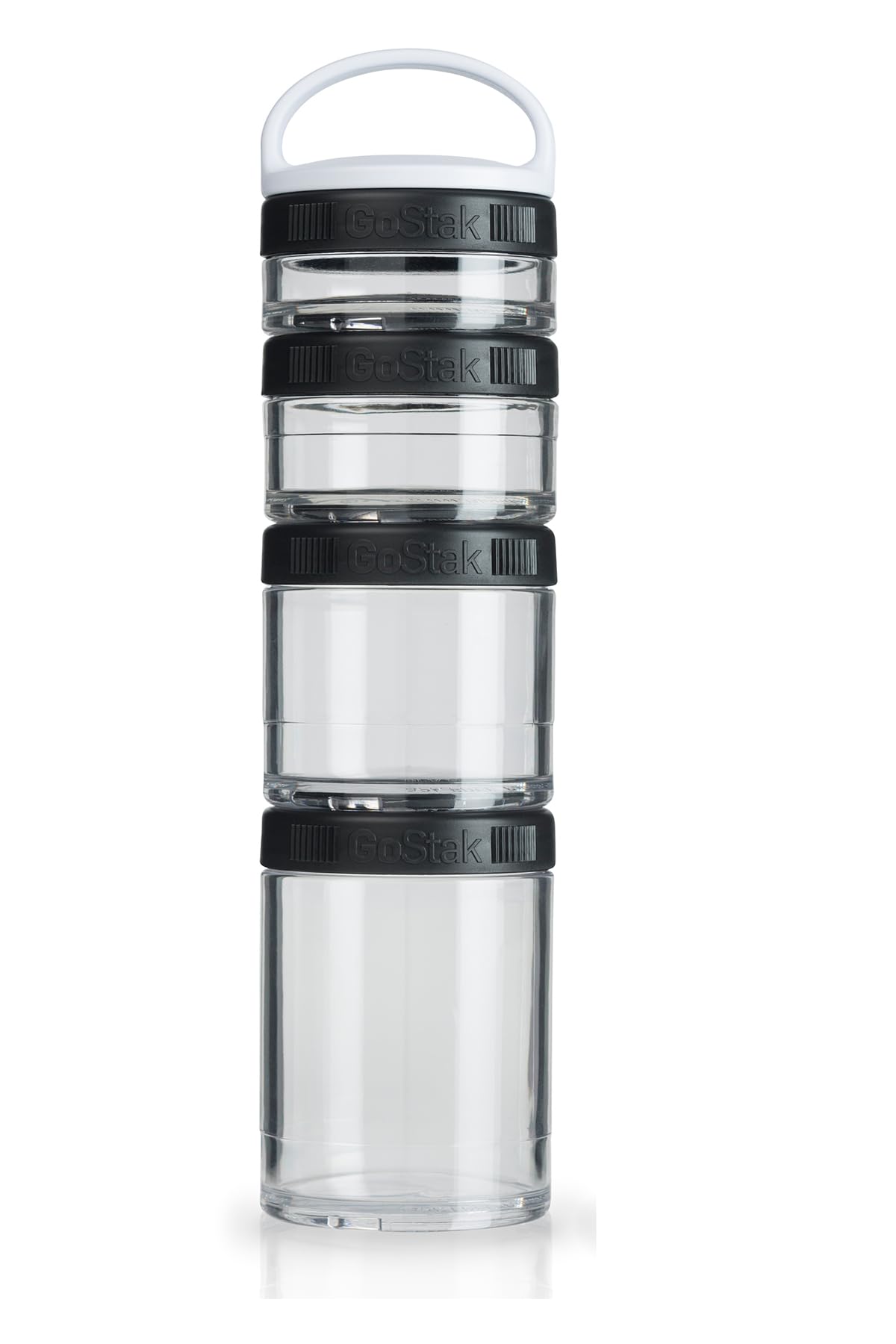 Photo 1 of BlenderBottle GoStak Twist n' Lock Storage Jars, 4-Piece Starter Pak, Black