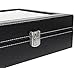 Juvale Black Leather Watch Box Case - Fits 10 Watches - 10