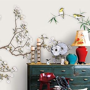 Wall Murals for Bedroom Chinese Style Removable Wallpaper Peel and Stick Wall Stickers - 66x96 inches