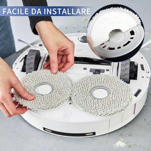 Spofan 8 Pieces Mop Pads for Ecovacs Deebot X2/T20/T20e/T30/T30S Pro/Combo/T50 OMNI für Xiaomi X20/X10+ Plus für Dreame L10s/L10/L20/X40/L40/X50 Ultra Vacuum Cleaner, Reusable and Washable | T30/T30C/T30e/T30S Pro/Combo Omni for Xiaomi X20/X10+ Plus Robot Vacuum Cleaner, Reusable and Washable Replacement Cloth