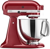 KitchenAid KSM150PSER Batidora de Pedestal Artisan con escudo vertedor, 4.7 L (5 Qt), Rojo Imperio