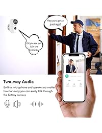 Cámara inalámbrica recargable con batería, sistema de seguridad para el hogar, visión nocturna, exterior interior, video HD con detección de movimiento, cámara WiFi de audio de 2 vías, impermeable IP65, ranura SD integrada