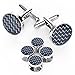 Marvelous Tuxedo Cufflinks and Shirt Studs Men's Fashion Blue & White Line, Unique Charm