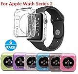 Apple Watch 2 Case , Monoy 2016 New Design 6 Color Pack Slim Clear TPU Case for iwatch Series 2 38MM (6pack-38MM TPU Case)