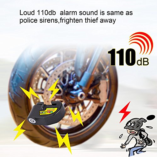 Alarm Disc Lock OBDATOR Anti-theft Motorcycle Motorbike Alarm Disc Lock with 110dB Alarm Sound and 7mm Pin Brake Disc Wheel Security Lock for Motorcycles - Thumbnail 4