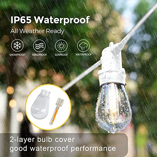 SUNTHIN Outdoor White String Lights, 48ft Patio String Lights White