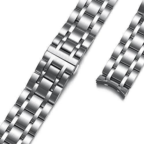 Tissot Stainless Steel Watch Band for T035 CHIMAERA 19mm 22mm 23mm 24mm Strap Deployment Butterfly Clasp (Silver-24mm)
