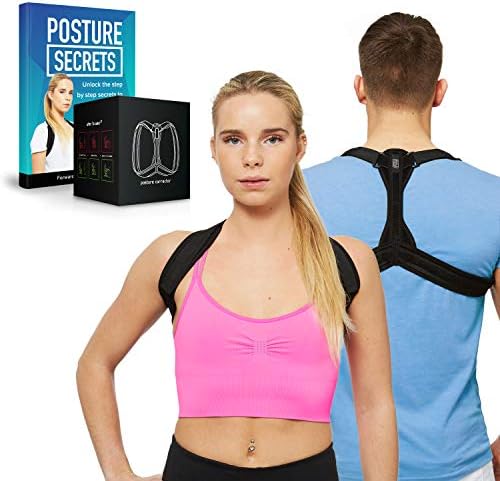Posture Corrector for Women and Men - Posture Correction & Posture Support for Neck Shoulders and Back. High Quality Neoprene Posture Trainer/Posture Back Brace - Size (S) by FMI (Small)
